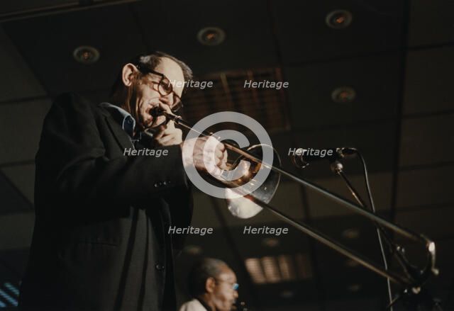 Jimmy Knepper, Jazz Inn Party, Nordwijk, Netherlands, 1989. Creator: Brian Foskett.