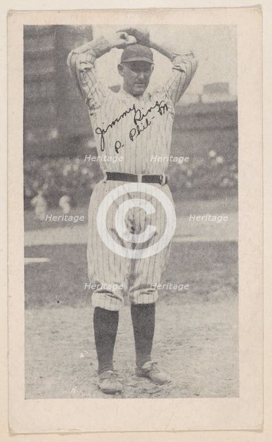 Jimmy Ring, P. Phil - N., from Baseball strip cards (W575-2), ca. 1921-22. Creator: Unknown.