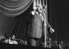 Jimmy Rushing with the Basie Band, London, 1963. Creator: Brian Foskett