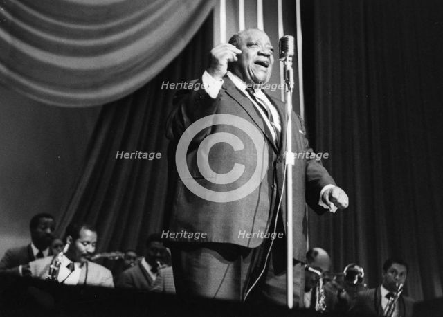 Jimmy Rushing with the Basie Band, London, 1963. Creator: Brian Foskett.