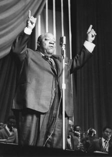 Jimmy Rushing and the Basie Band; with Frank Wess, London, 1963. Creator: Brian Foskett