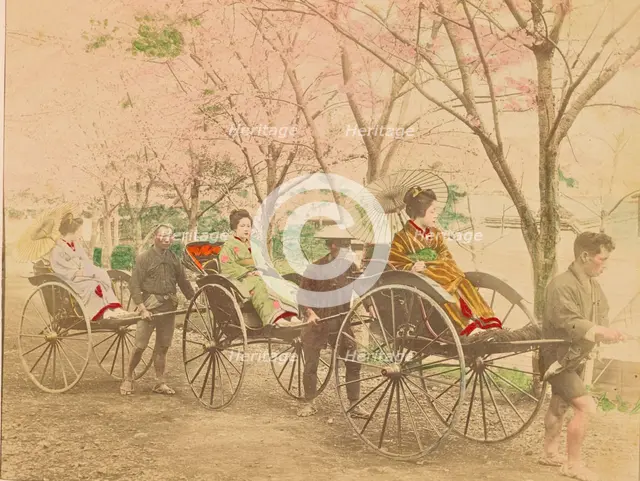 Jinrikishas, 1897. Creator: Ogawa Kazumasa.