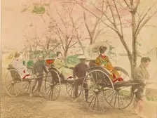 Jinrikishas, 1897. Creator: Ogawa Kazumasa