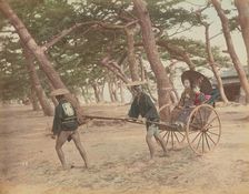 Jinrikishia, 1870s-1890s. Creator: Kusakabe Kimbei