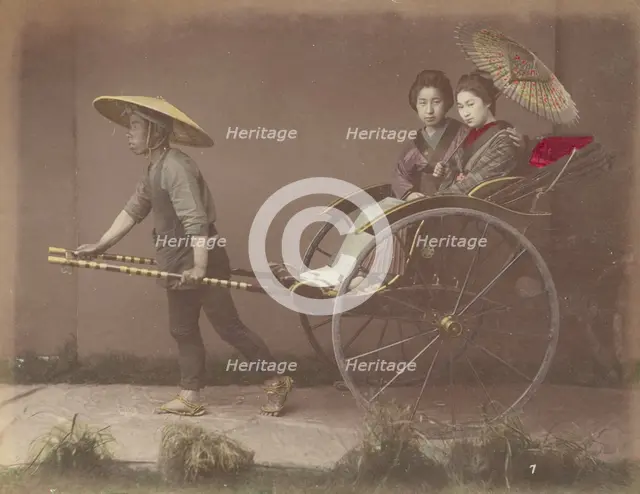 Jinrikishia, 1870s-1890s. Creator: Kusakabe Kimbei.