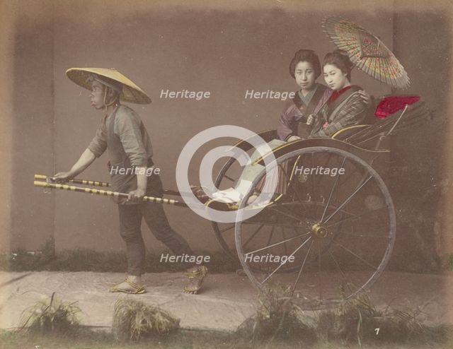 Jinrikishia, 1870s-1890s. Creator: Kusakabe Kimbei.