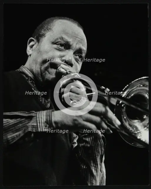 JJ Johnson on trombone at the Hertfordshire Jazz Festival, St Albans Arena, 4 May 1993. Creator: Denis Williams.