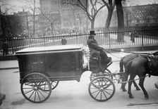 J.P. Morgan hearse, Stuyvesant Sq., 1913. Creator: Bain News Service