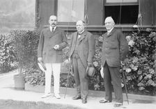 J.P. Morgan, Viscount Haldane and Sir K.M. McKenzie, 1913. Creator: Bain News Service