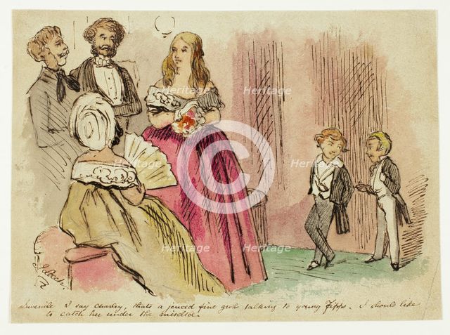 Juvenile: I say Charley, that's a jeuced fine girl..., n.d. Creator: John Leech.