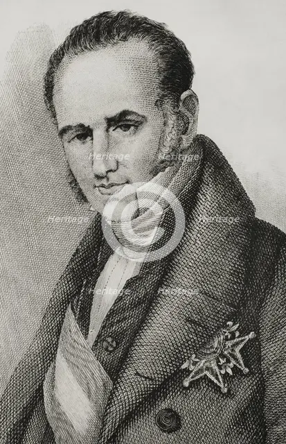 Juan Bautista Erro y Azpiroz (1773-1854), Spanish philologist, minister of Ferdinand VII..., 1842.  Creator: Jose Gomez.