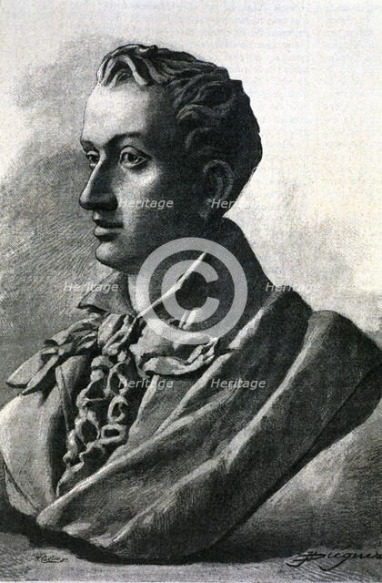 Juan Crisostomo de Arriaga and Balzola (1806-1826), Basque composer, an image of a copy of the bu…