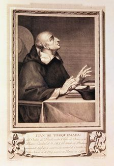 Juan de Torquemada (1388-1468), Grand Inquisitor,engraving of the collection Illustrious Men