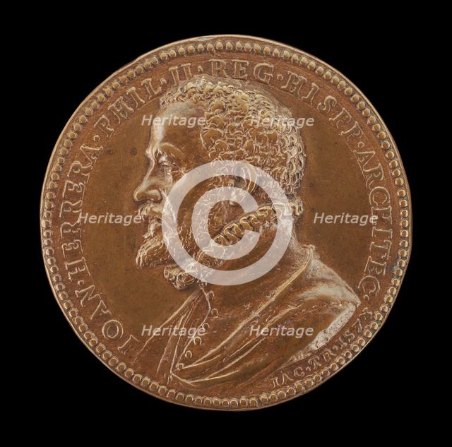 Juan de Herrera, c. 1530-1597, Architect of the Escorial [obverse], 1578. Creator: Jacopo da Trezzo.