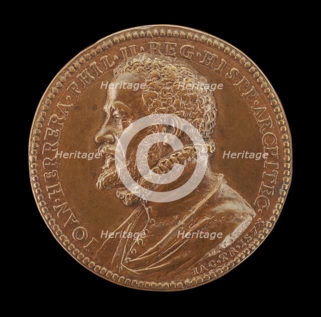 Juan de Herrera, c. 1530-1597, Architect of the Escorial [obverse], 1578. Creator: Jacopo da Trezzo.