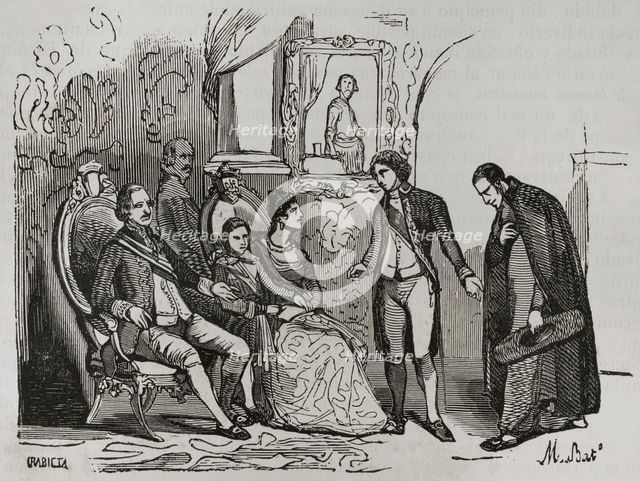 Juan Escóiquiz, canon of Saragossa, is appointed tutor to the Prince of Asturias, c1795, (1851).  Creator: Unknown.