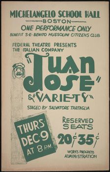 Juan Jose, Boston, 1937. Creator: Unknown