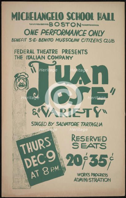 Juan Jose, Boston, 1937. Creator: Unknown.