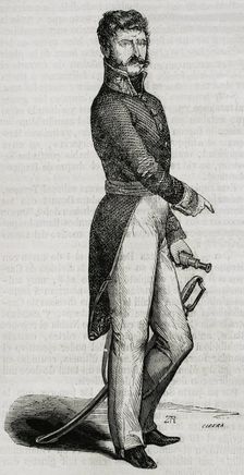 Juan Martín Díez, known as El Empecinado, (Castrillo de Duero, 1775-Roa, 1825), Leader..., 1853. Creator: Ildefonso Cibera