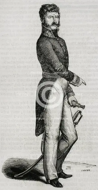 Juan Martín Díez, known as El Empecinado, (Castrillo de Duero, 1775-Roa, 1825), Leader..., 1853. Creator: Ildefonso Cibera.