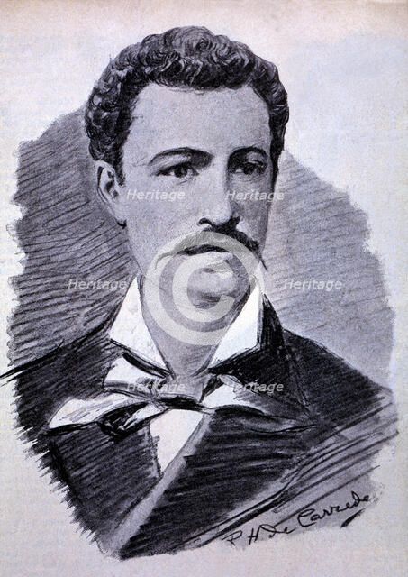 Juan Montalvo (1833-1889), Ecuadorian writer, drawing by R.H. Caviedes, 1896.