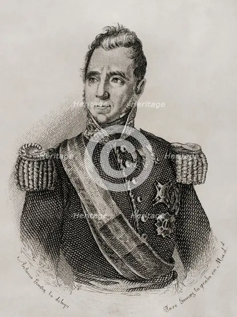 Juan Palarea Blanes, so-called "El Médico" (baptised 1780-1842), Spanish military, 1845.  Creator: Jose Gomez.
