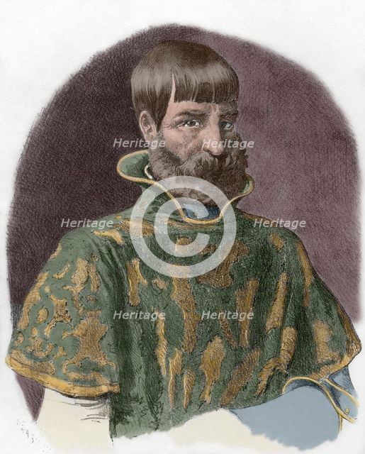 Juan Ponce de Leon, (1460-1521), Spanish explorer and conquistador, 1869.  Creator: Unknown.