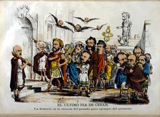 Juan Prim i Prats (1814 - 1870), Spanish general, politician and president, political caricature…