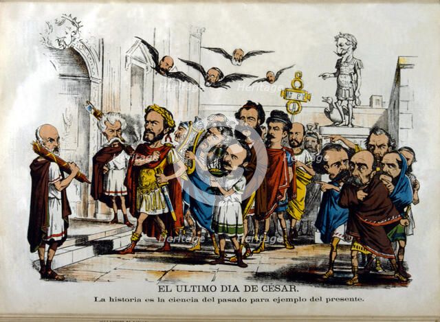 Juan Prim i Prats  (1814 - 1870), Spanish general, politician and president, political caricature…