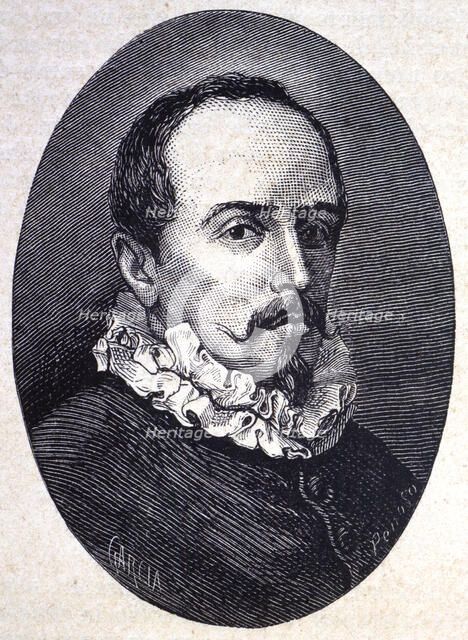 Juan Ruiz de Alarcon y Mendoza (1581-1639), Spanish dramatist, engraving 1878.
