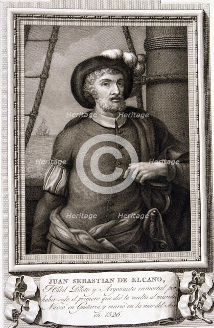 Juan Sebastián de Elcano (1476-1526), Spanish navigator and explorer, engravingof the  collection…