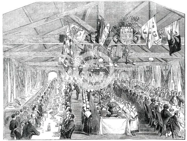 Jubilee Dinner of the Clerkenwell Parochial Charity Schools, 1850. Creator: Smyth.