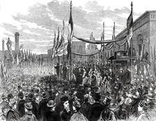 Jubilee of the Railway Locomotive Factory Works at Crewe, 1876. Creator: Unknown