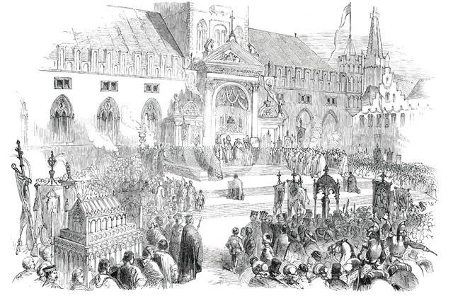 Jubilee of St. Sang, at Bruges - the Benediction at the Cathedral, 1850. Creator: Unknown.