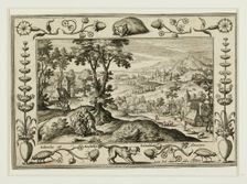 Judah and Tamar, from Landscapes with Old and New Testament Scenes and Hunting Scenes, 1584. Creator: Adriaen Collaert