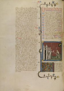 Judas Dispatching a Letter from the Jews of Jerusalem to the Jews in Egypt, about 1360-1370. Creator: Master of Jean de Mandeville