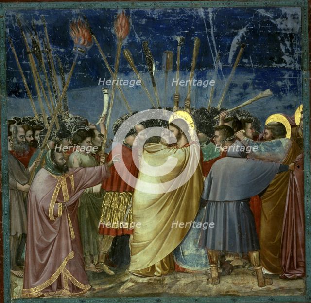Judas Kiss', 1305 - 1306, fresco by Giotto.