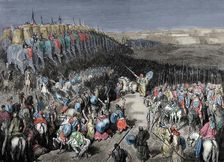 Judas Maccabeus before the army of Nicanor, Bible - Old Testament, Macc II, 15, 19th century. Creator: Bapbant