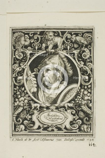 Judas Macabee, plate six from The Nine Worthies, 1594. Creator: Nicolaes de Bruyn.