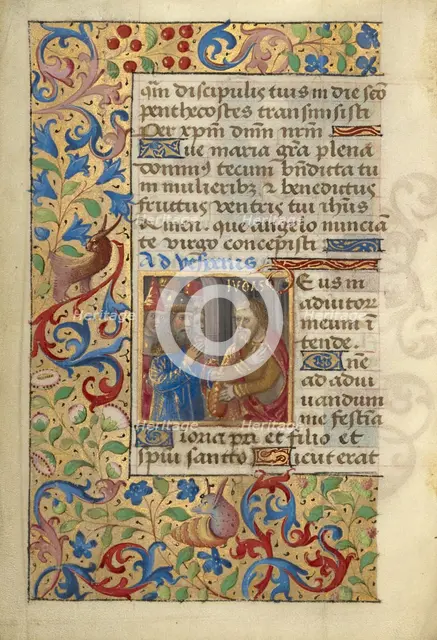 Judas Paying Pieces of Silver; Poncher Hours, about 1500. Creator: Master of Cardinal Bourbon.