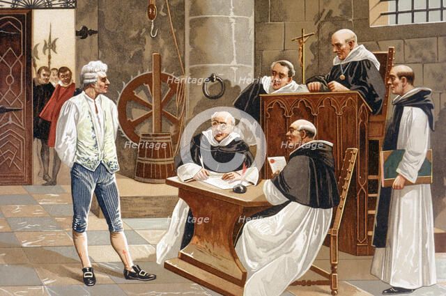 Judgment of the court of inquisition of Geneva to Spanish theologian Miguel Servet, condemning hi…