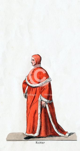 Judge, costume design for Shakespeare's play, Henry VIII, 19th century. Artist: Unknown