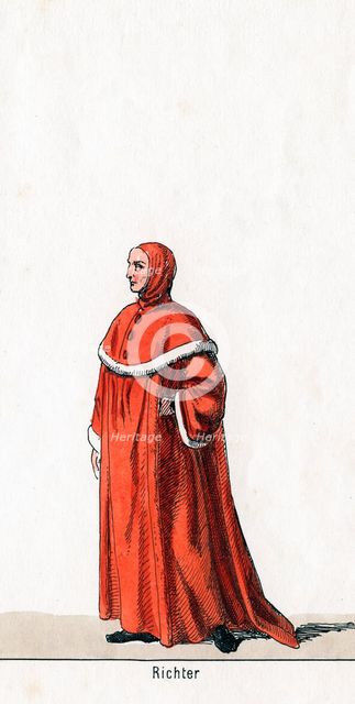 Judge, costume design for Shakespeare's play, Henry VIII, 19th century. Artist: Unknown