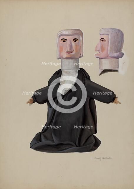 Judge Hand Puppet, c. 1936. Creator: Beverly Chichester.