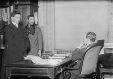 Judge in chambers swearing in a new citizen, New York, 1910. Creator: Bain News Service