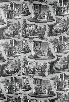 Judgement of Clara (Furnishing Fabric), Rouen, c. 1815. Creator: Unknown