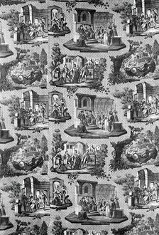 Judgement of Clara (Furnishing Fabric), Rouen, c. 1815. Creator: Unknown