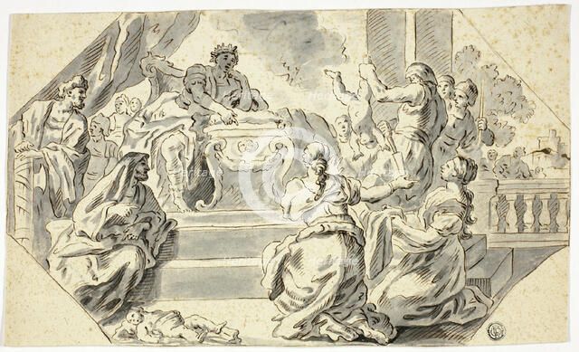 Judgement of Solomon, n.d. Creator: School of Francesco Solimena Italian, 1657-1748.