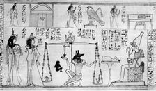 Judgement of the Dead from the Temple of Deir-el-Bahari, Egypt, c1025 BC (1936)
