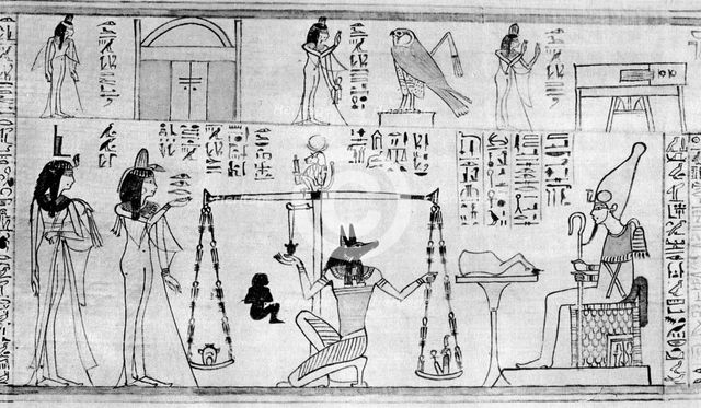 'Judgement of the Dead', from the Temple of Deir-el-Bahari, Egypt, c1025 BC (1936). Artist: Unknown